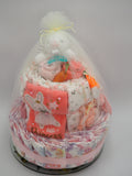 Some Bunny is Loved Diaper Cake Creation - Pink Stripes
