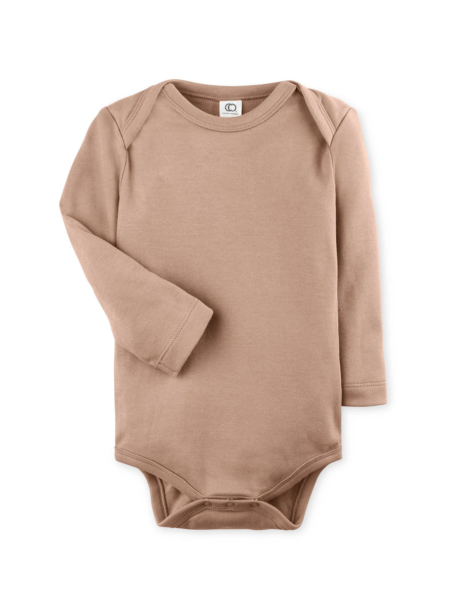 Colored Organics - Organic Baby Long Sleeve Classic Bodysuit - Truffle: 0-3M