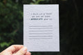 Quick List Plantable Wildflower Seed Card