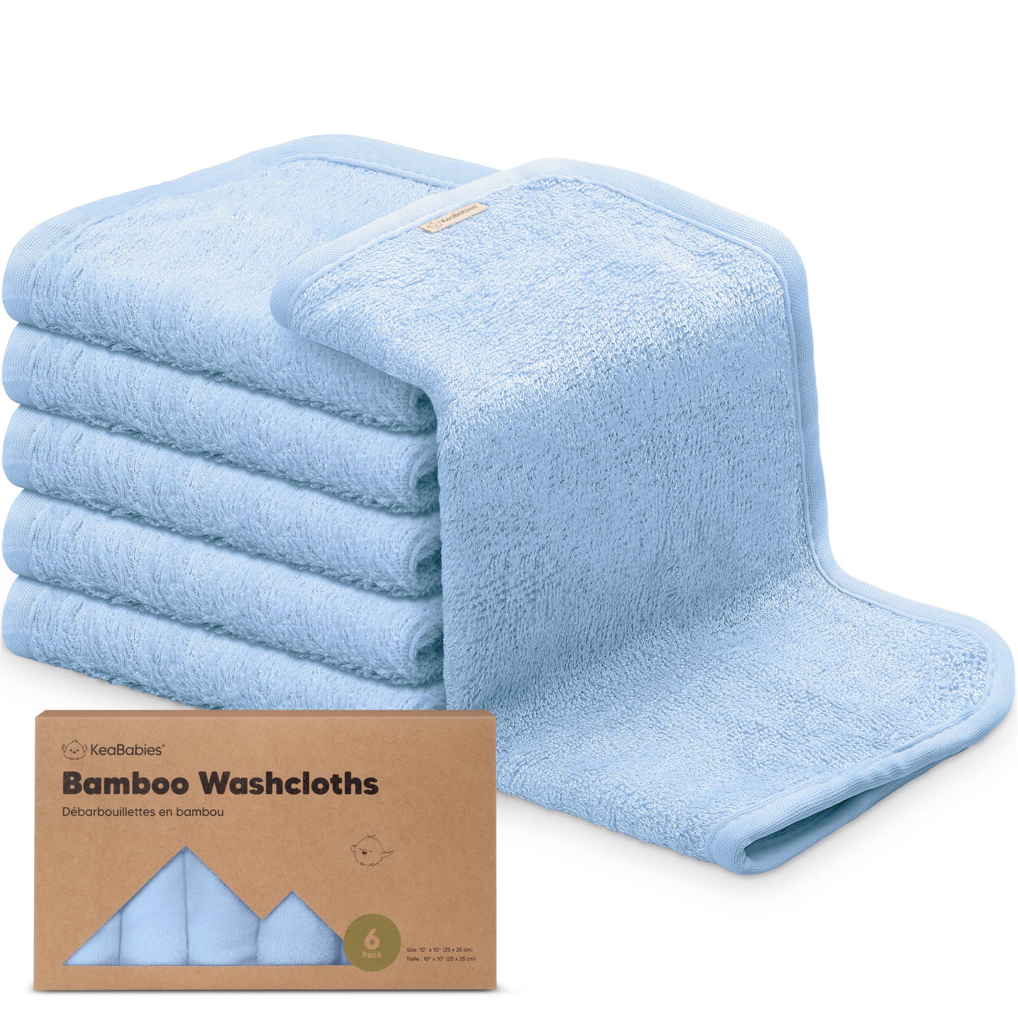 KeaBabies - 6-Pack Baby Wash Cloths