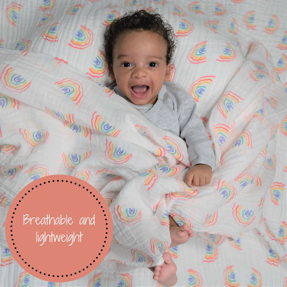 Somewhere Over the Rainbow Baby Swaddle Blanket