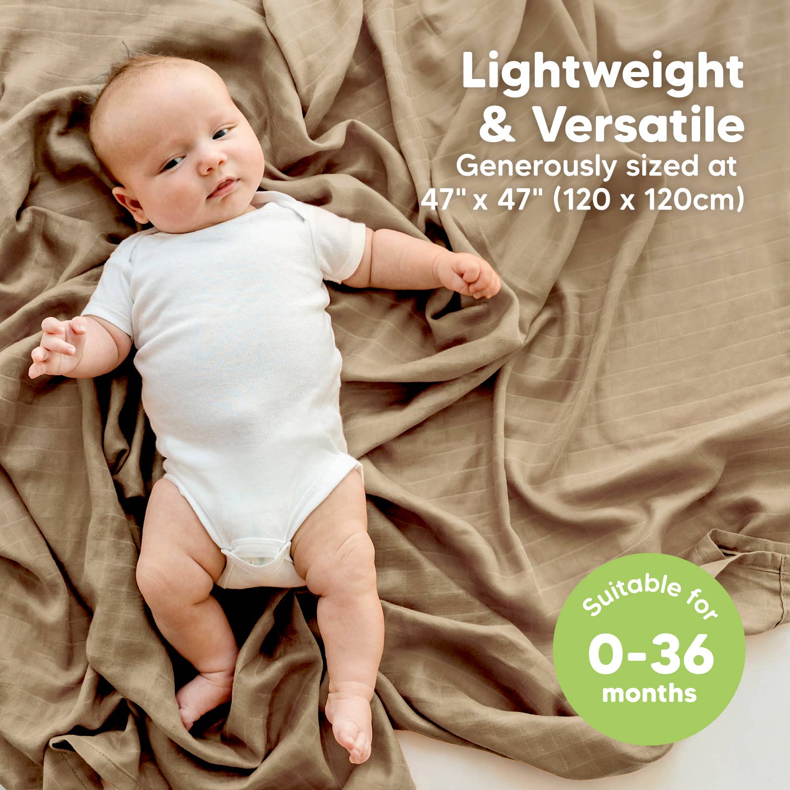 KeaBabies - KeaBabies Lumi Muslin Swaddle Blankets: Spice