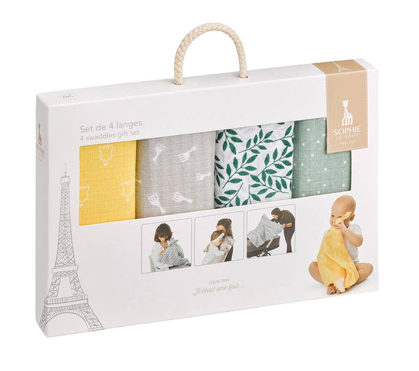 Sophie Muslins-4 colored swaddles set