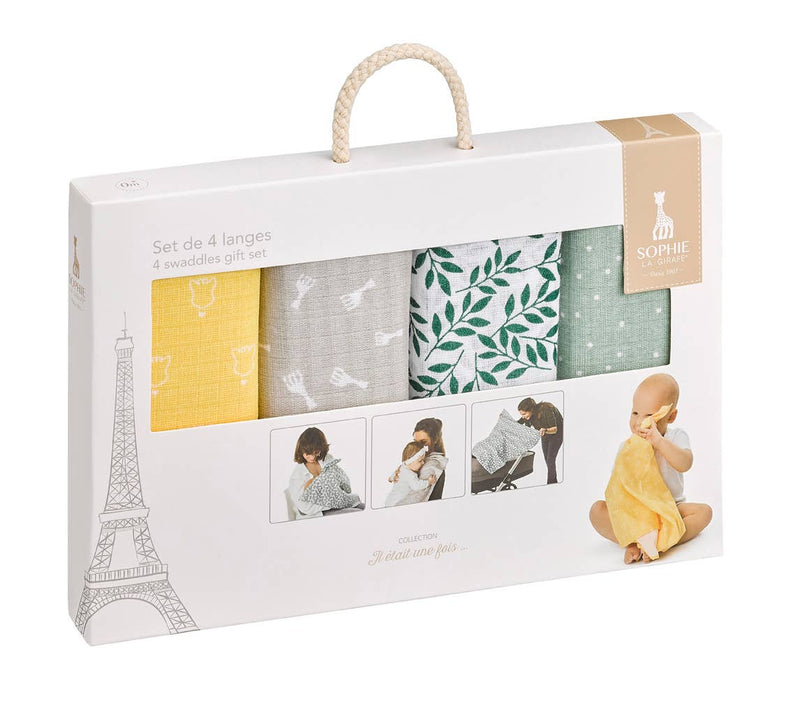 Sophie Muslins-4 colored swaddles set