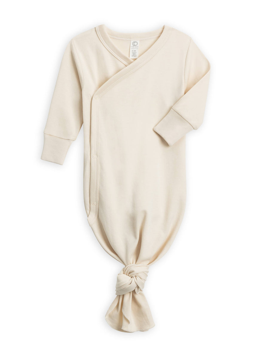 Colored Organics - Organic Newborn Indy Kimono Gown - Natural: 0-3M