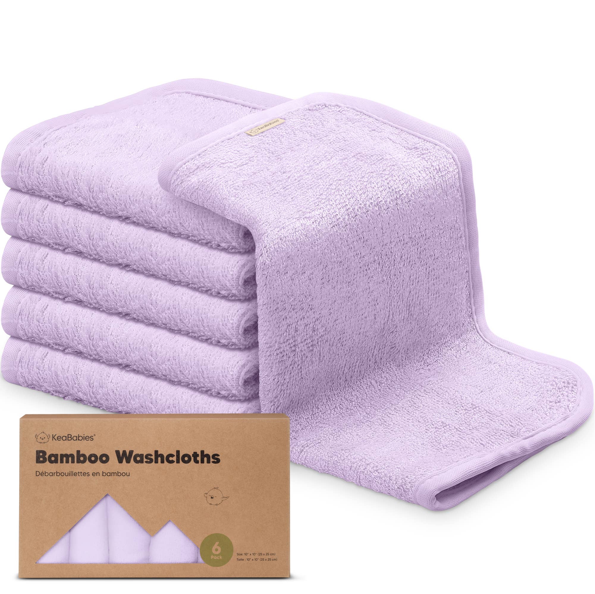 KeaBabies - 6-Pack Baby Wash Cloths