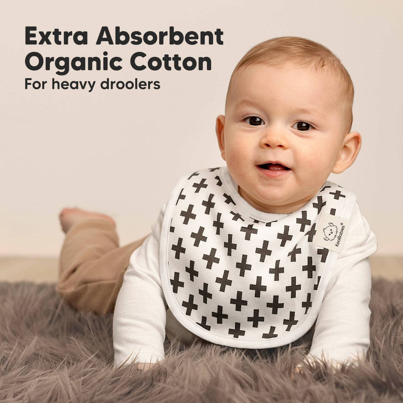 KeaBabies - 8-pack Urban Drool Bibs for Teething Baby Boys and Girls: Grayscale