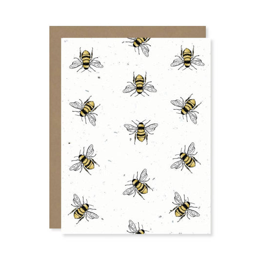 Bees Blank Plantable Wildflower Seed Card