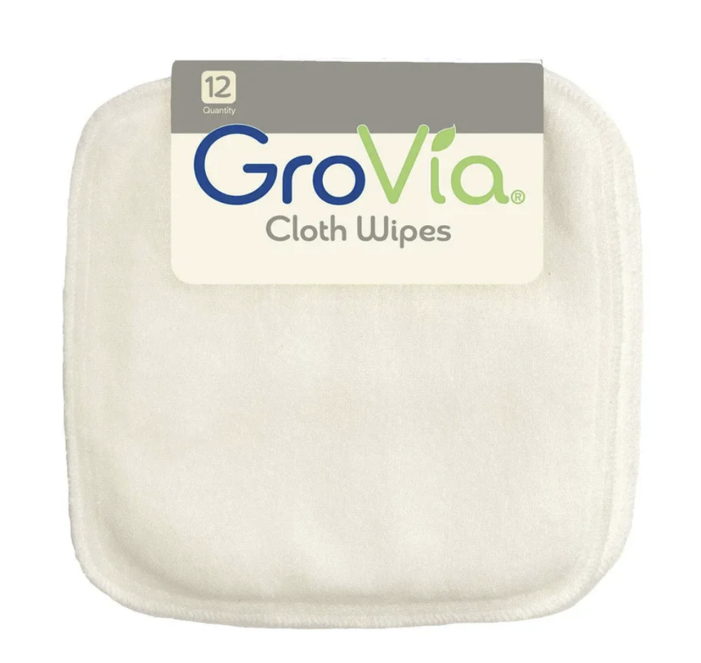 Grovia Reusable Cloth Wipes- White