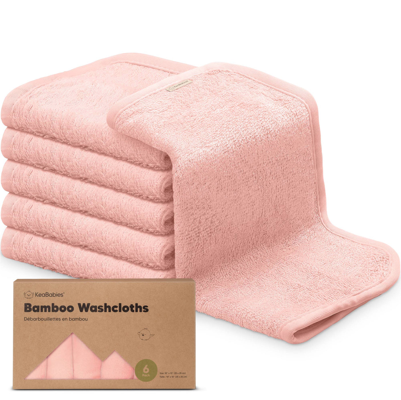 KeaBabies - 6-Pack Baby Wash Cloths