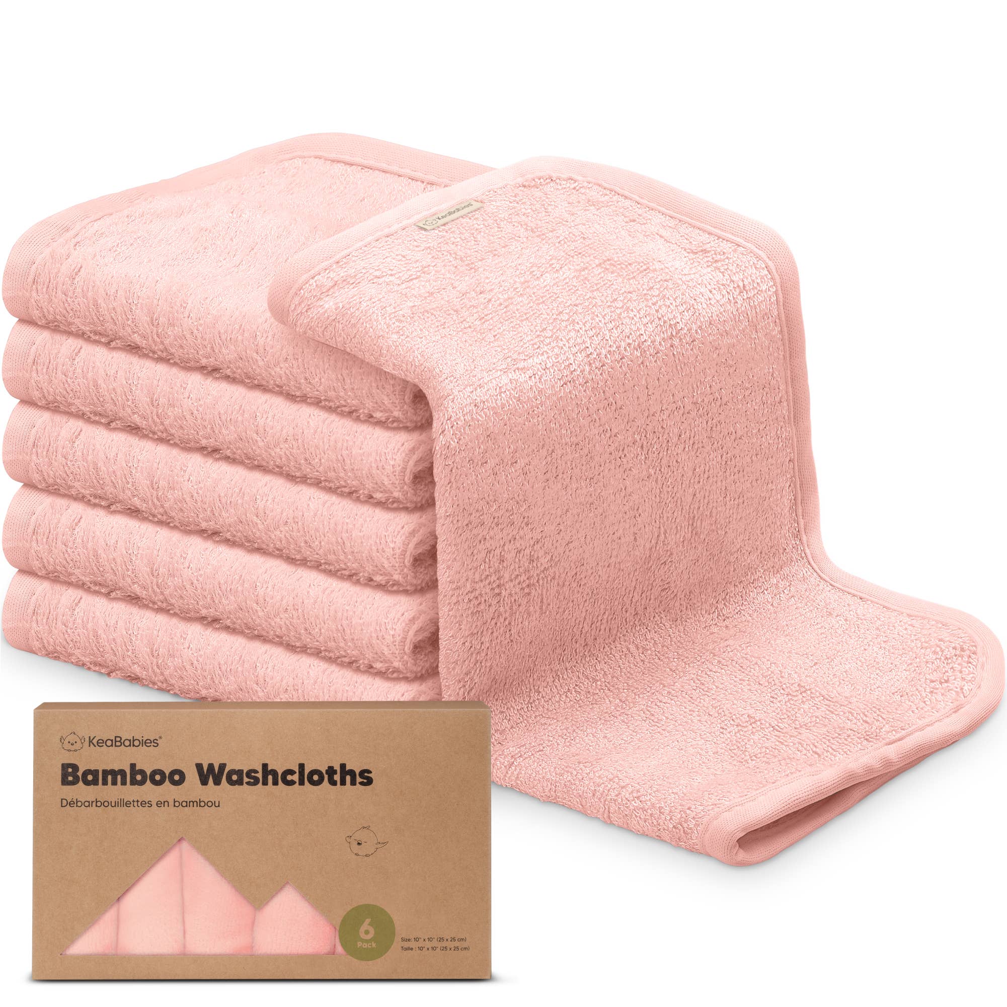 KeaBabies - 6-Pack Baby Wash Cloths
