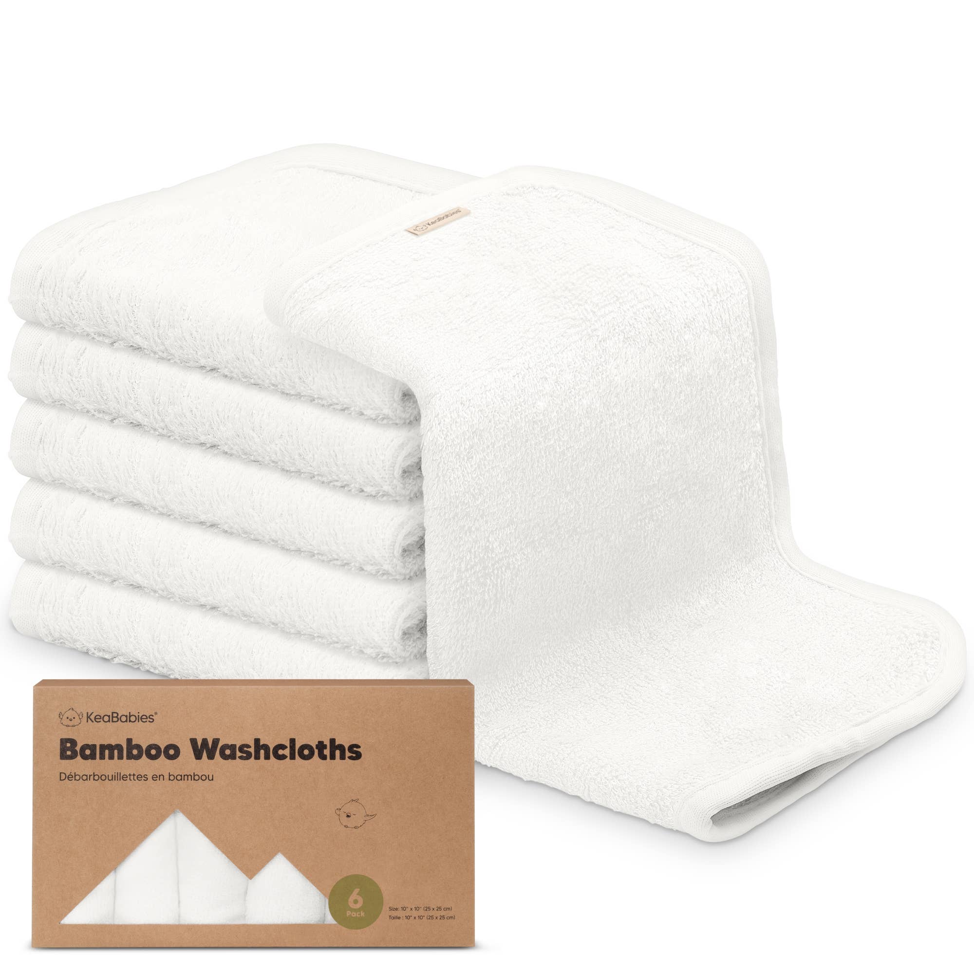 KeaBabies - 6-Pack Baby Wash Cloths