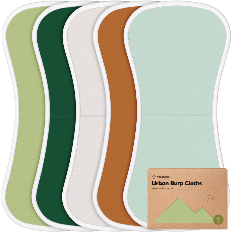 KeaBabies - KeaBabies 5-Pack Urban Burp Cloths: Hunter