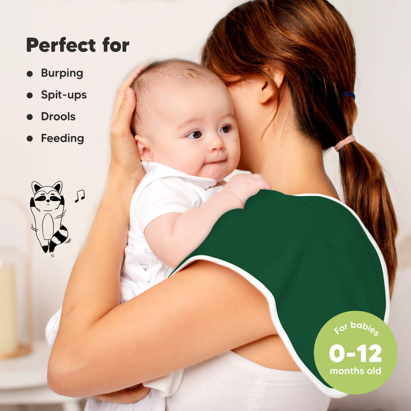 KeaBabies - KeaBabies 5-Pack Urban Burp Cloths: Hunter
