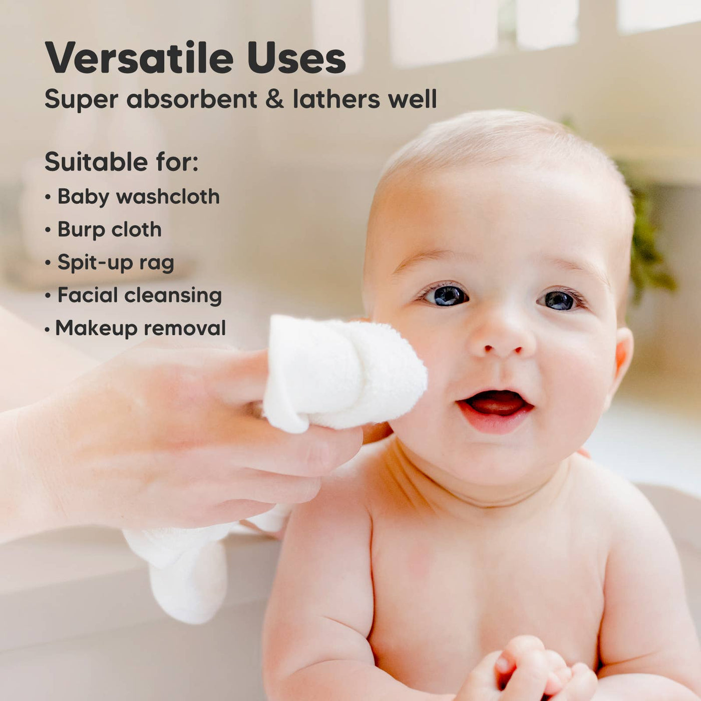 KeaBabies - 6-Pack Baby Wash Cloths