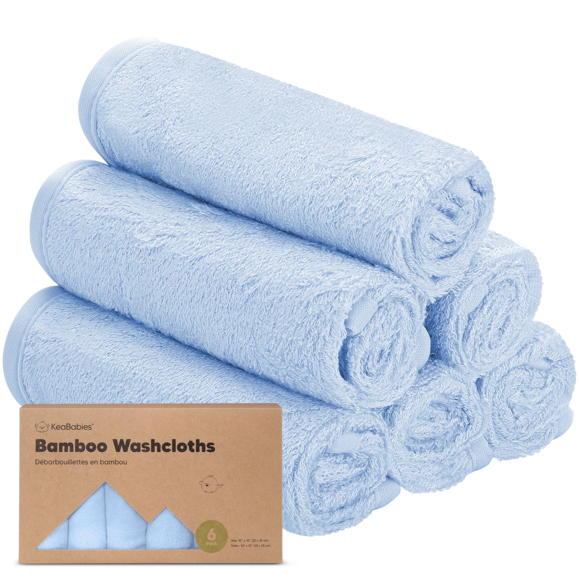 KeaBabies - 6-Pack Baby Wash Cloths