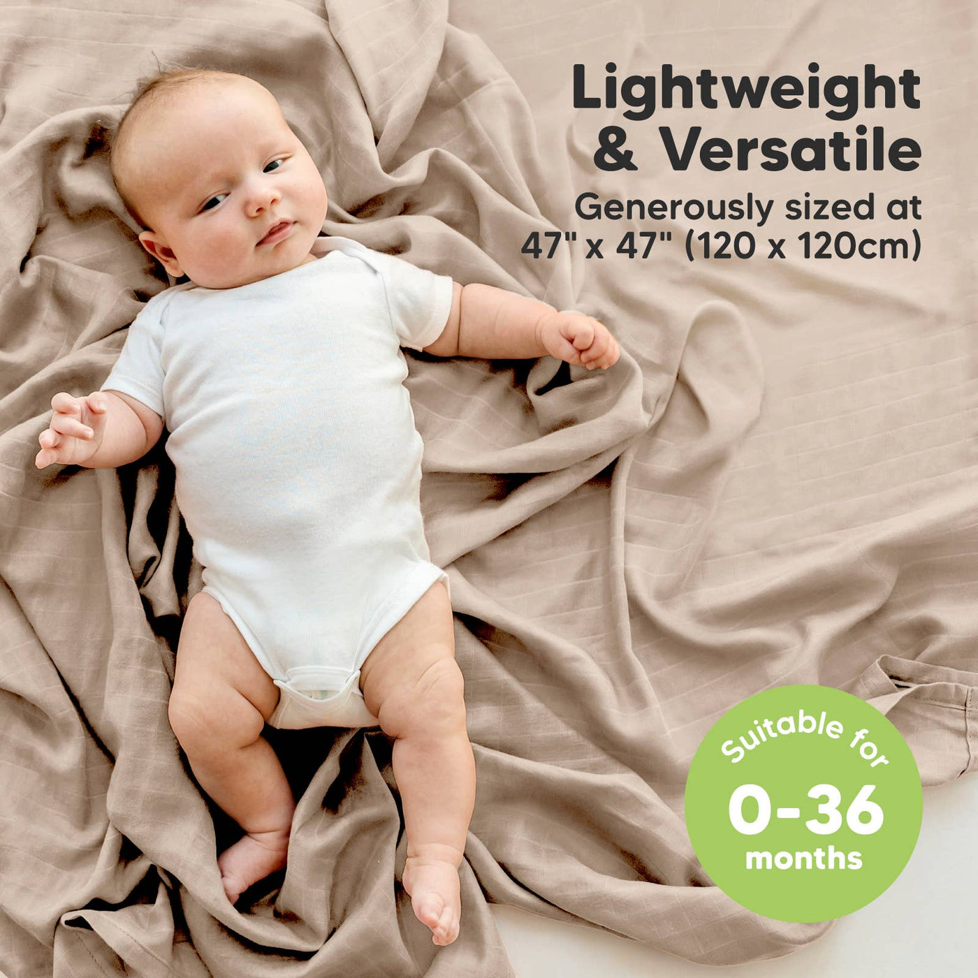 KeaBabies - KeaBabies Lumi Muslin Swaddle Blankets: Mirage