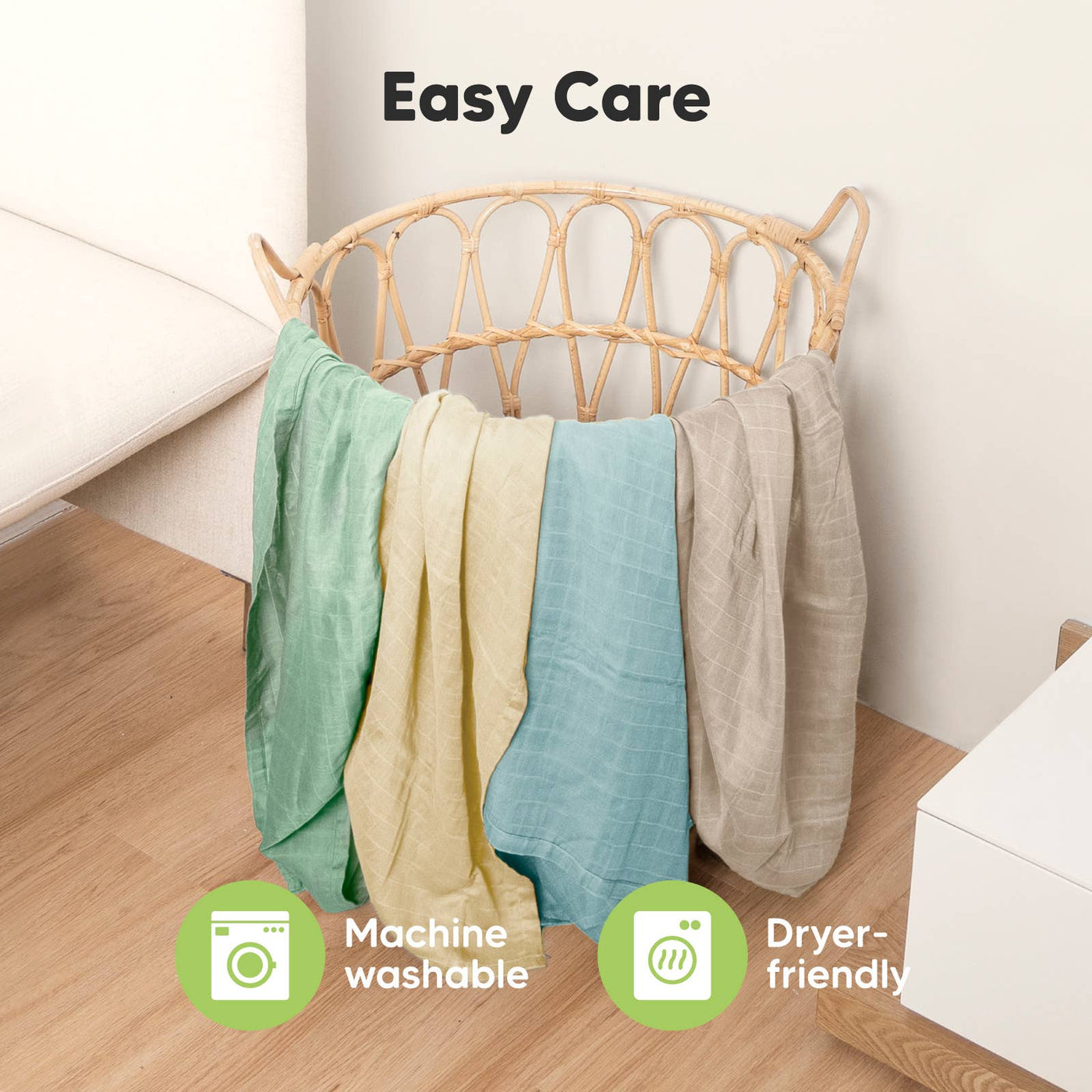 KeaBabies - KeaBabies Lumi Muslin Swaddle Blankets: Mirage