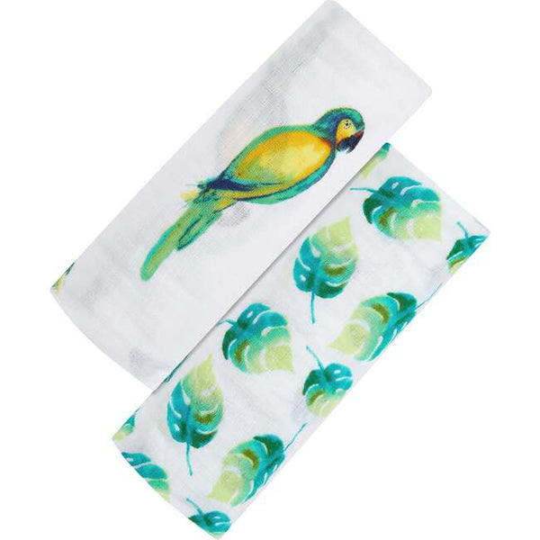 Organic Muslin Swaddle Gift Set, Tropical Paradise Malabar Baby