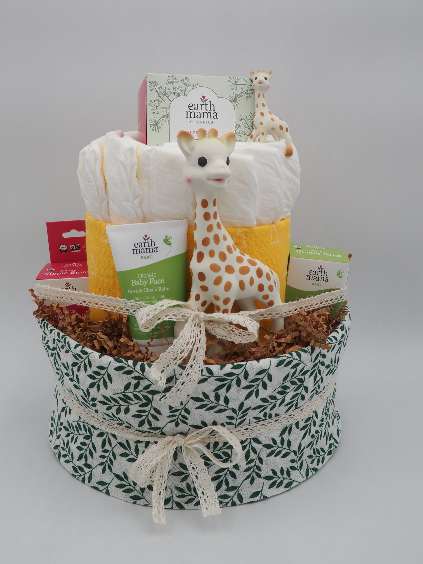 Sophie La Girafe & Earth Mama Diaper Cake