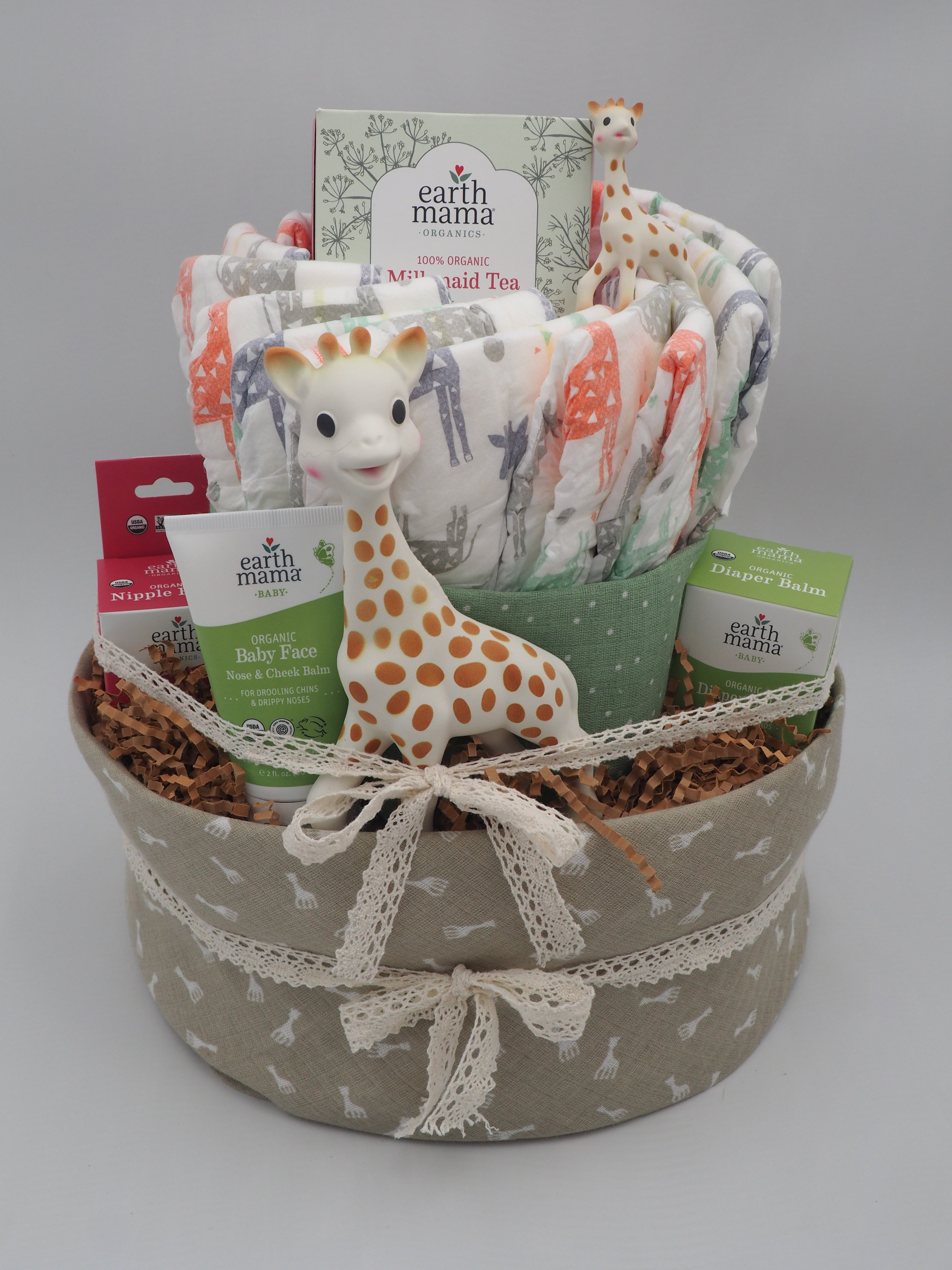 Sophie La Girafe & Earth Mama Diaper Cake