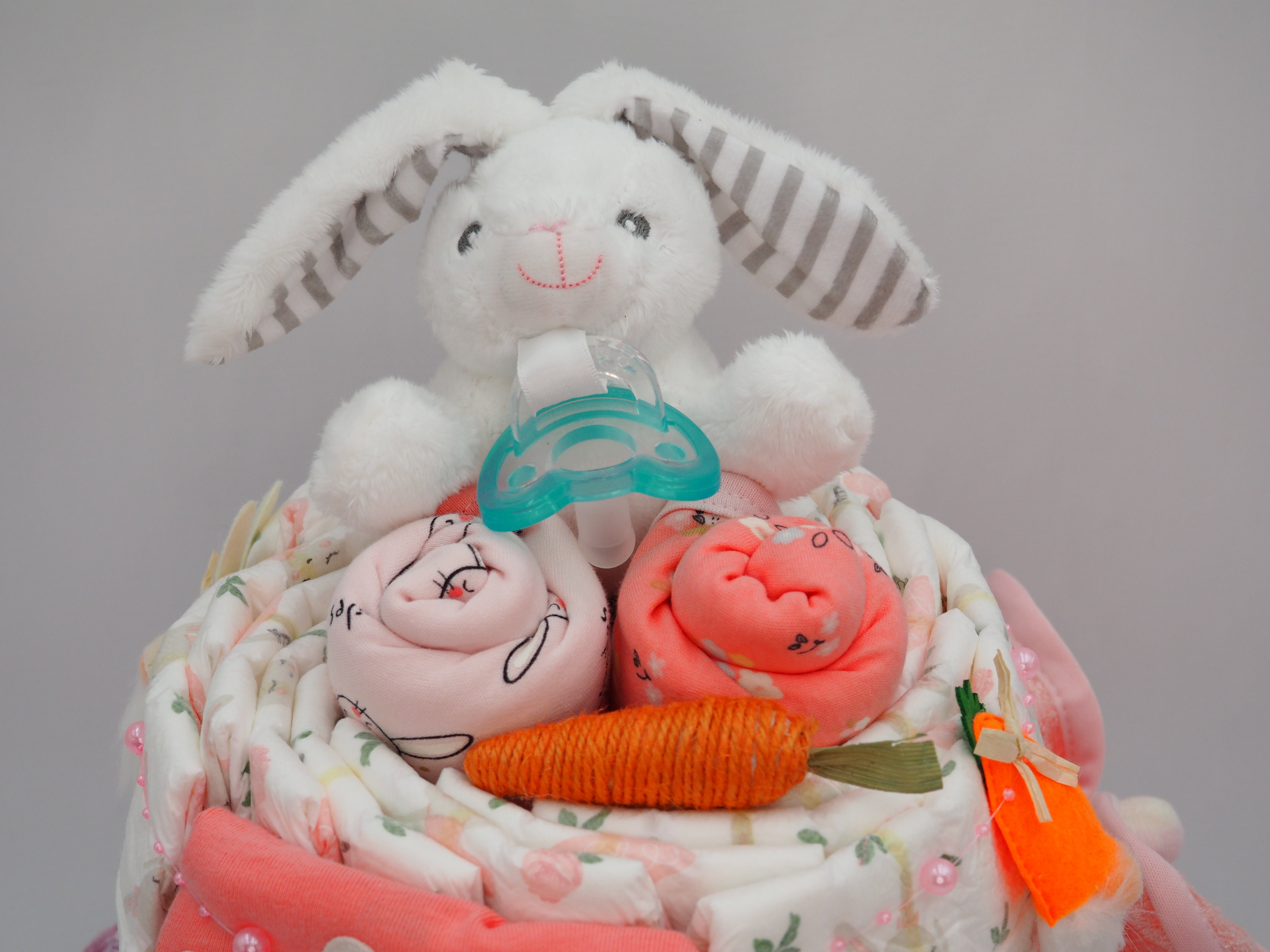 Some Bunny is Loved Diaper Cake - Pink Solid