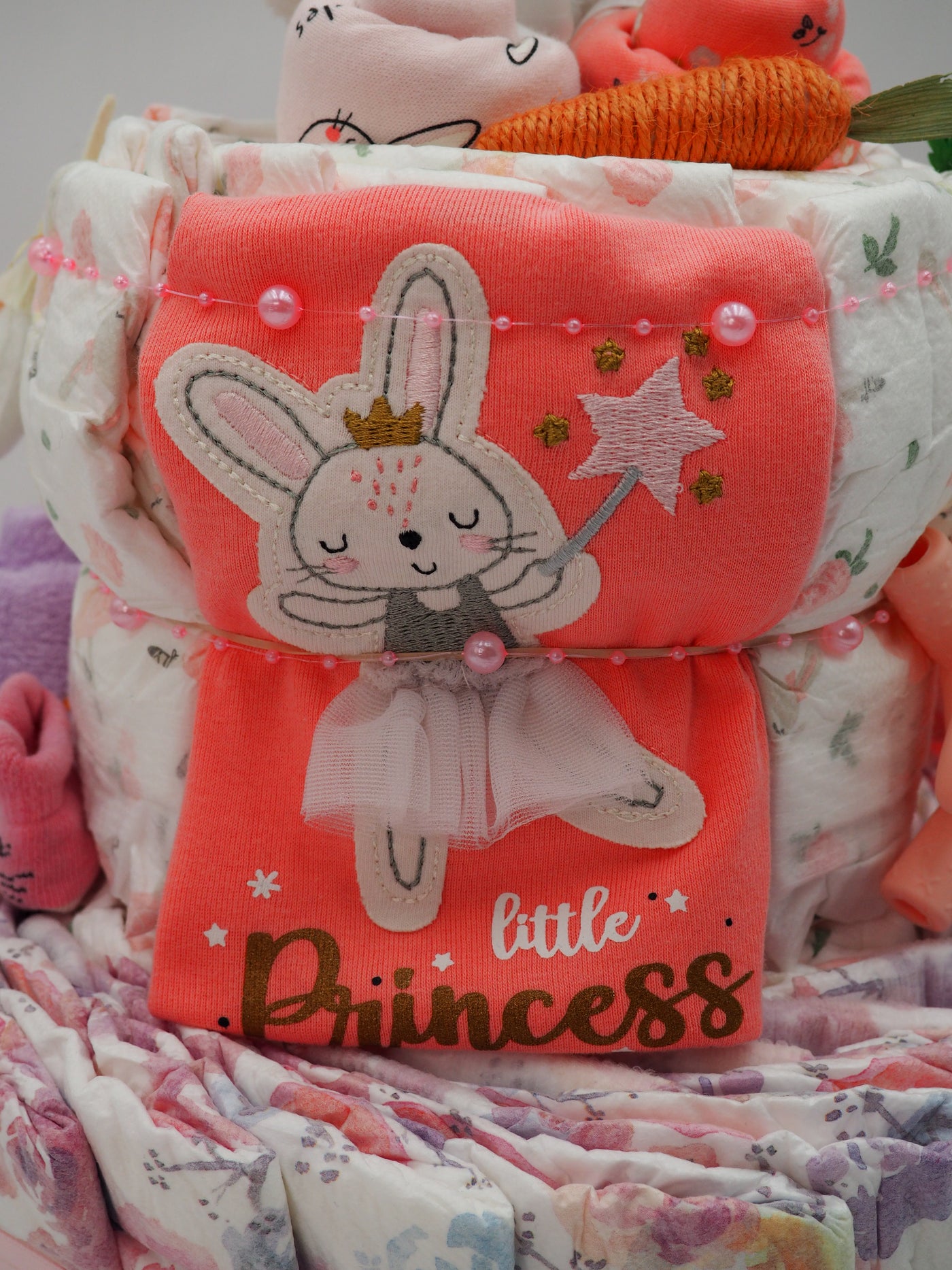 Some Bunny is Loved Diaper Cake - Pink Solid