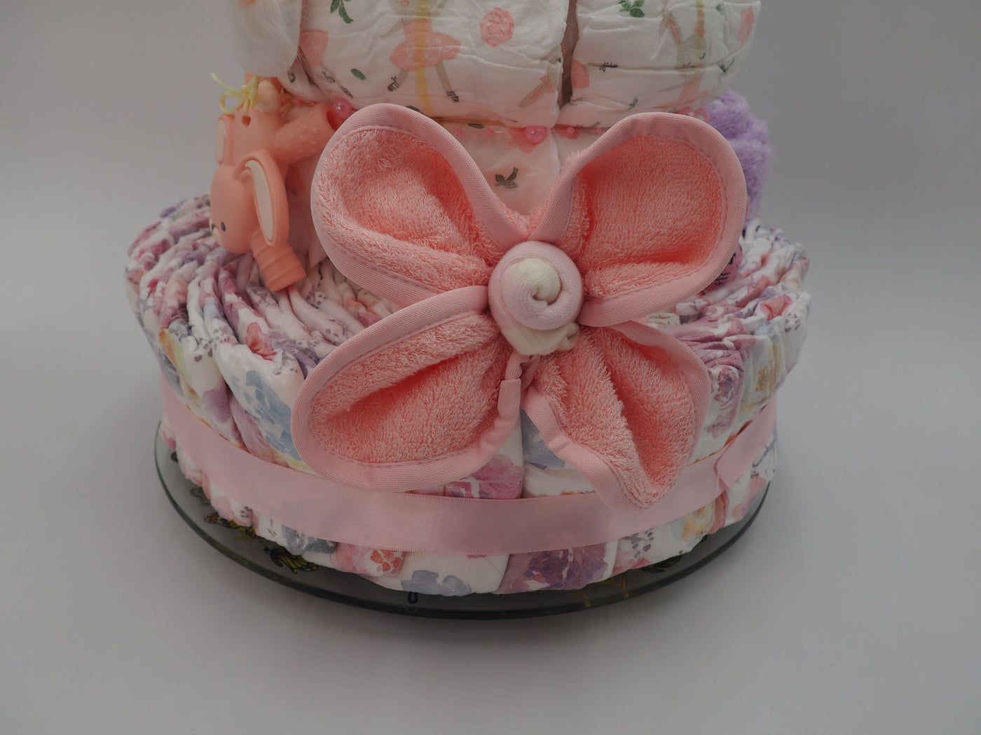 Some Bunny is Loved Diaper Cake - Pink Solid