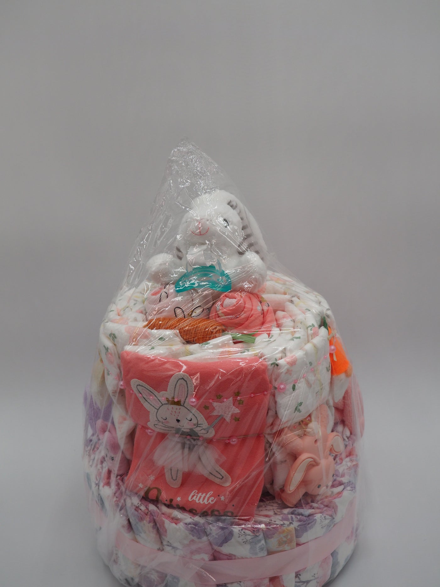 Some Bunny is Loved Diaper Cake - Pink Solid