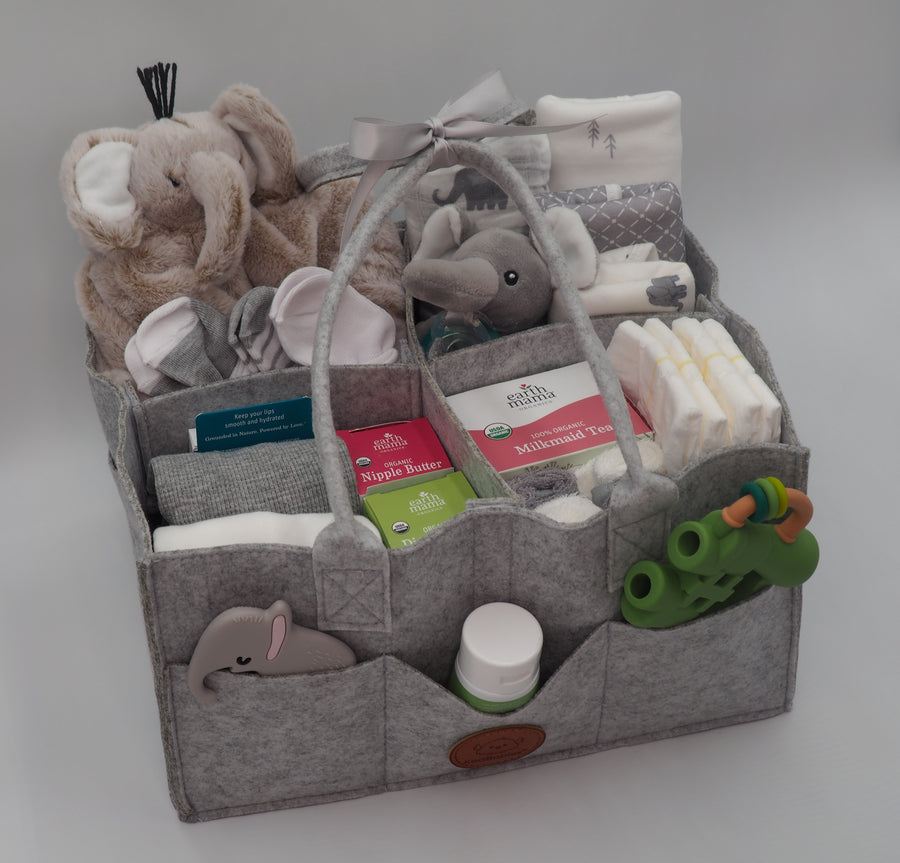 Sweet & Practical Baby Shower Gift for Mom and Baby | Diapers, Tote, Burp Cloths & More!