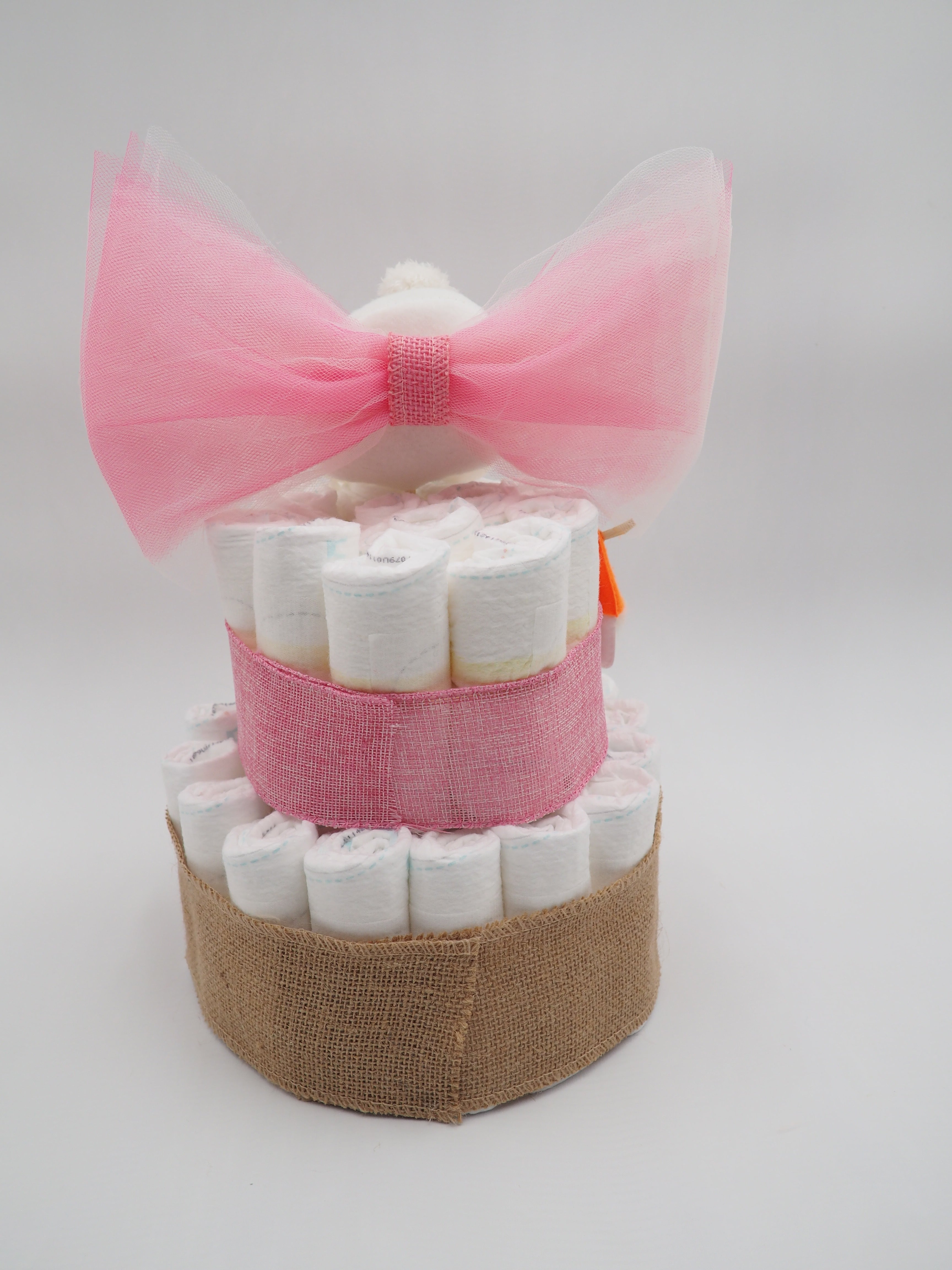 Amazon.com: Classic Pastel Baby Shower Diaper Cake (2 Tier, Pink) : Baby
